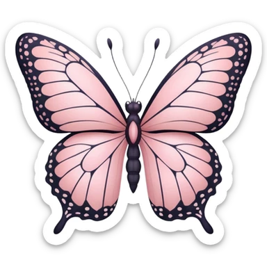 pastel pink butterfly sticker