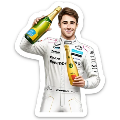 Charles Leclerc spraying champagne on podium sticker