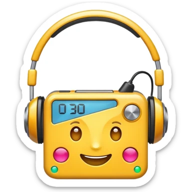 happy audio player sticker