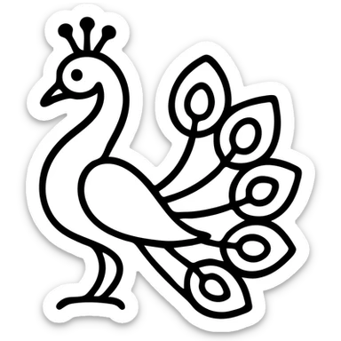 Elegant Indian peacock motif design sticker