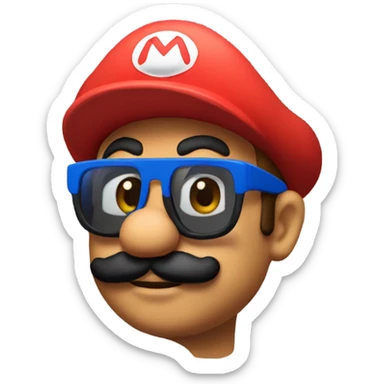 Mario with sunglasses sticker