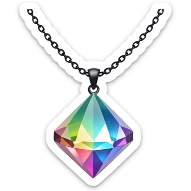 Rainbow-Diamond-Gemstone necklace sticker
