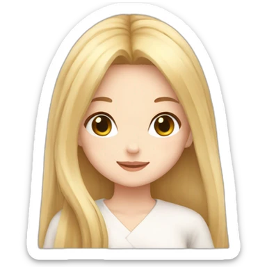 neko girl with very long blonde hair sticker