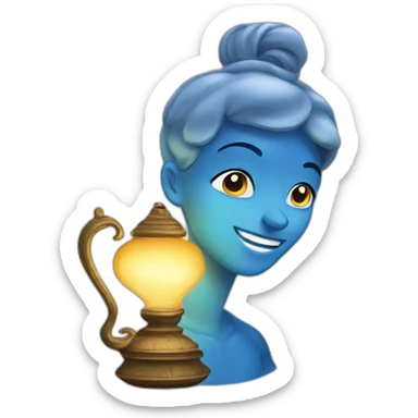 genie coming out of the lamp  sticker