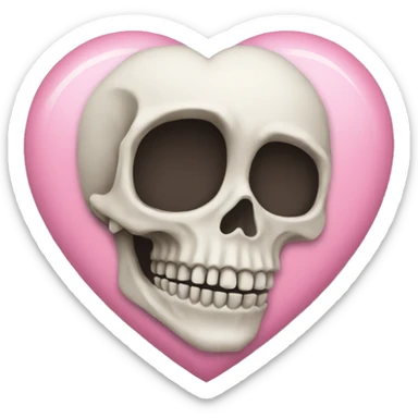 Heart emoji plus skeleton  sticker