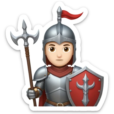 War + armor + halberd sticker