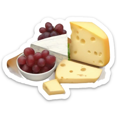 a cheese platter with brie sticker