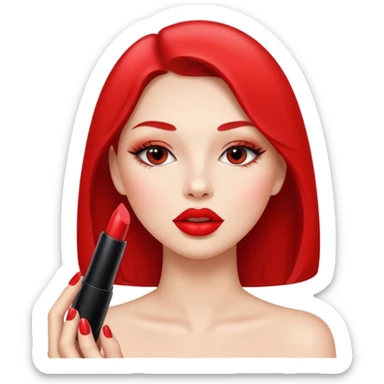 Baddie applying lipstick sticker