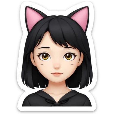 Cat human girl 18 years anime sticker