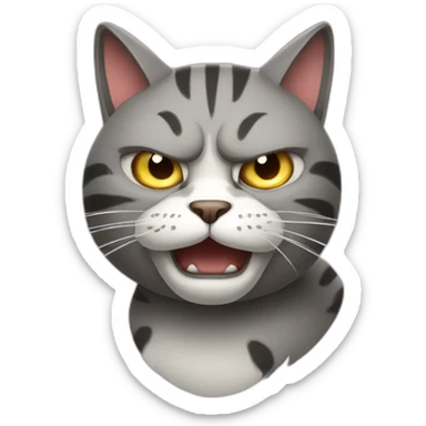 Angry cat in cycle sticker