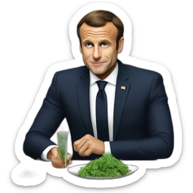 president-macron-smoke-cannabis-with-a-bong sticker