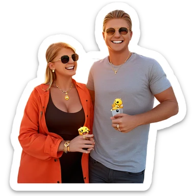 sunset smile with jewelry sticker