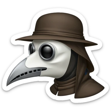 plague doctor mask no hat sticker