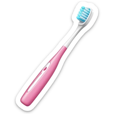 toothbrush with toothpaste pink theme sticker