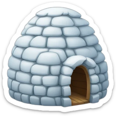 igloo with frown face  sticker