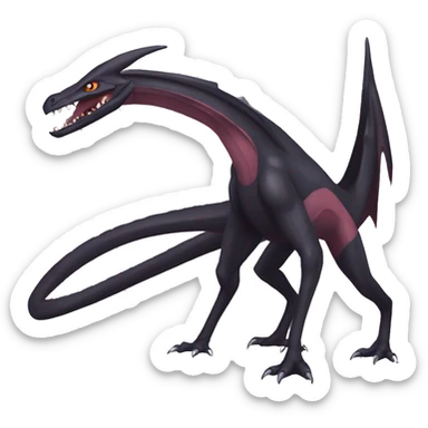 cool edgy black and maroon Dark-type nargacuga Salazzle  Salanditreptile Pokémon full body sticker