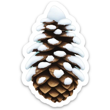 Pine cone with snow on it sticker