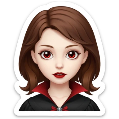 vampire girl with brown hair sticker
