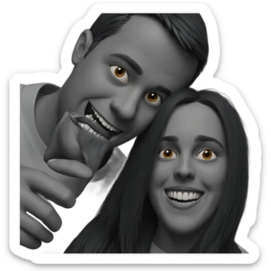 smiling boys with horror theme sticker