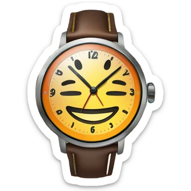 watch wioth happy face on it sticker