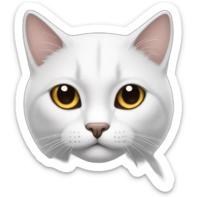 Gato blanco manchas negras sticker