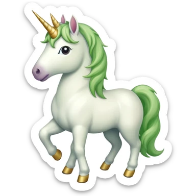 a unicorn with a khaki-green mane sticker
