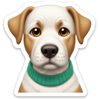 Stafford dog wearing a cute sweather sticker