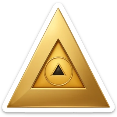 earth alchemical symbol inverted triangle with horizontal line upper part minimal bold monochromatic emoji style sticker