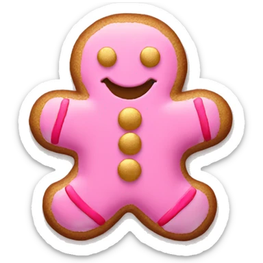 pink and gold gingerbread sticker