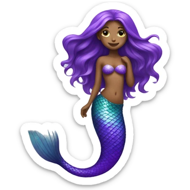 mermaid with purple tail sticker