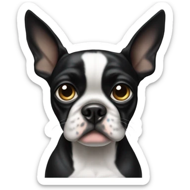 Boston terrier watching tv sticker