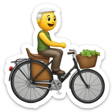 geef een emoji van een bakfiets sticker