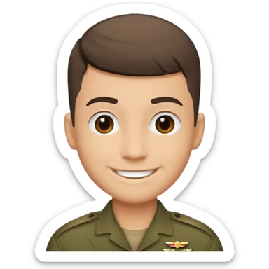 A friend with miltary hair cut sticker