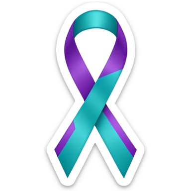 Purple and teal Suicide awareness ribbon sticker