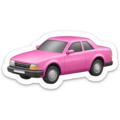 Une voiture rose servie sur un plateau  sticker