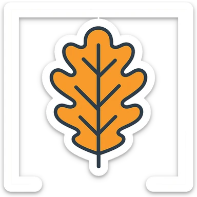 oak leaf icon, color outline style, variation 4 sticker