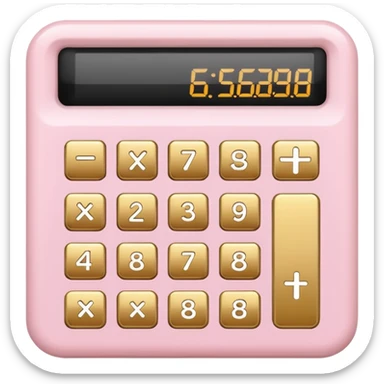 Light Pale Pink Calculator with gold button sticker