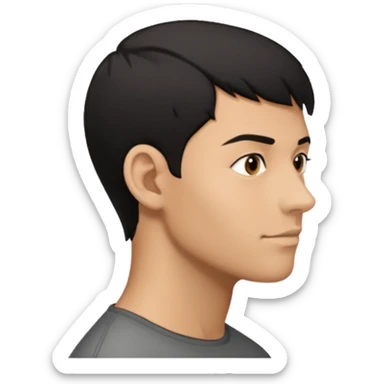 face of a man looking to the right, from the profile sticker