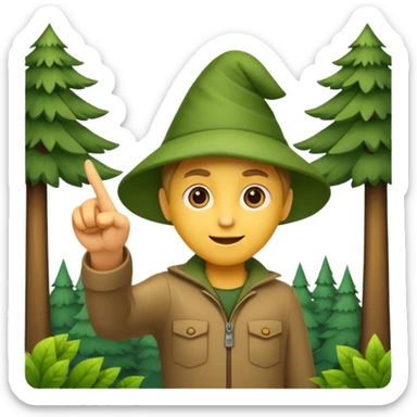 forest character pointing at viewer “you” gesture sticker