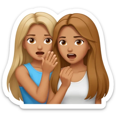 two busty girls fight, one slaps the others face sticker