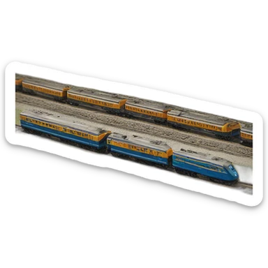 Railway made out of pens sticker
