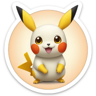 picachu in orange circle sticker