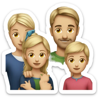 french-russian parents with two children sticker
