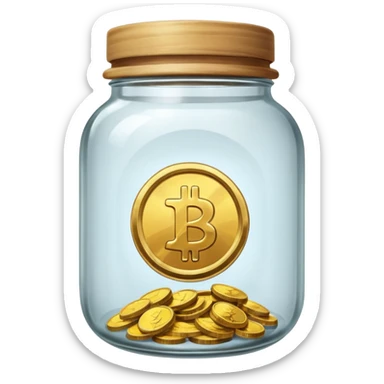 jar with a one coins sticker