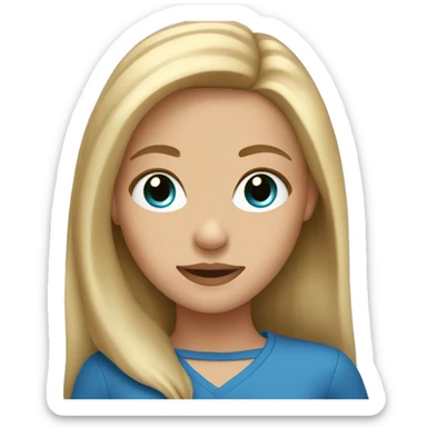 Girl with dirty blonde hair and blue eyes sticker