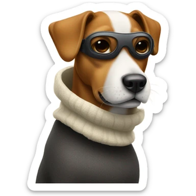 Dog with a ski mask  sticker