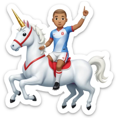 mbappe on top of a unicorn sticker