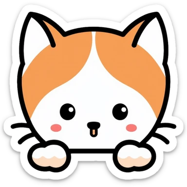 cat covering its ears sticker