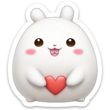 Molang with heart shaped eyes sticker