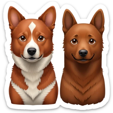 Adult Red heeler next to adult dark Labrador sticker